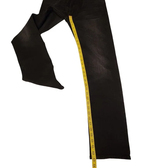 7 For All Man Kind Men's The Straight Black Slim Jeans 31 - Picture 9 of 16